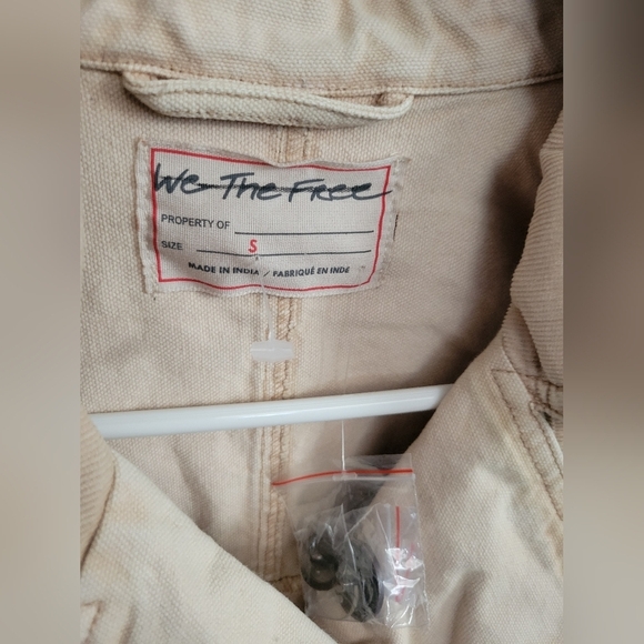 NWOT Free PEOPLE Viva Surplus Jacket Oatmeal Small - Picture 3 of 7